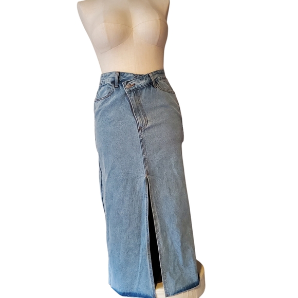Denim Jean Skirt with Front Slit ladies medium - Picture 1 of 12